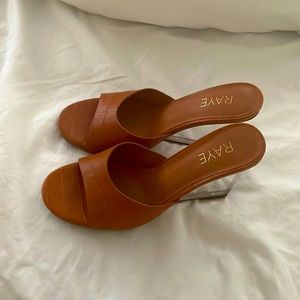 Raye Lucite rise wedge shoe purchased from revolve worn twice